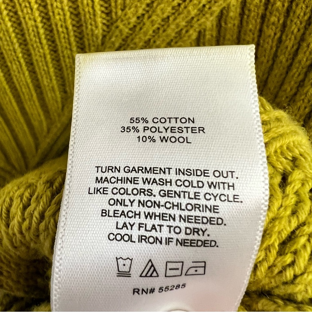 EXPRESS Ribbed Crew Neck Sweater-Yellow - Picture 7 of 7